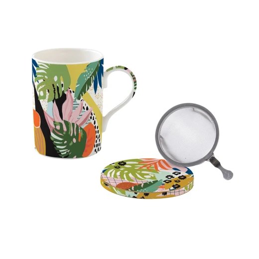 Easy Life Tropical Vibes 350ml Mug with Infuser & Lid in Box - Multicolored - Easy Life - Image 2