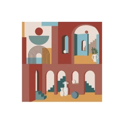 Easy Life Illusion 20-Piece Paper Napkin Set - Multicolored