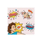 Easy Life Pop Art 20-Piece Paper Napkin Set - Multicolored - Easy Life