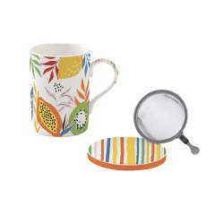 Easy Life Tutti Frutti 350ml Mug with Infuser & Lid in Box - Multicolored