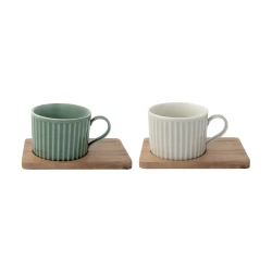Easy Life Take a Break Mug Set in Box - Gray & Green, 250ml, 4-Piece