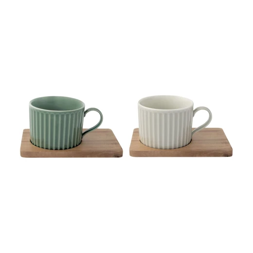 Easy Life Take a Break Mug Set in Box - Gray & Green, 250ml, 4-Piece - Easy Life - Image 2