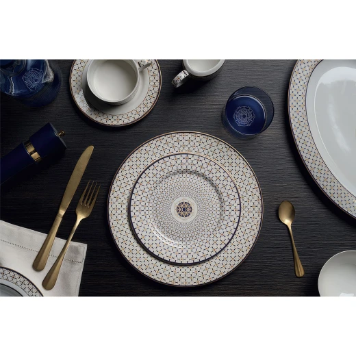 Easy Life Charles Side Plate - Blue & Gold 19.5cm - Easy Life - Image 3
