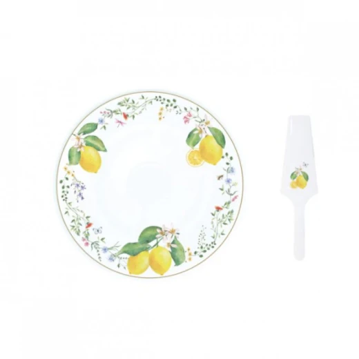 Easy Life Fleurs et Citrons Cake Serving Set in Box - Multicolored - Easy Life - Image 2