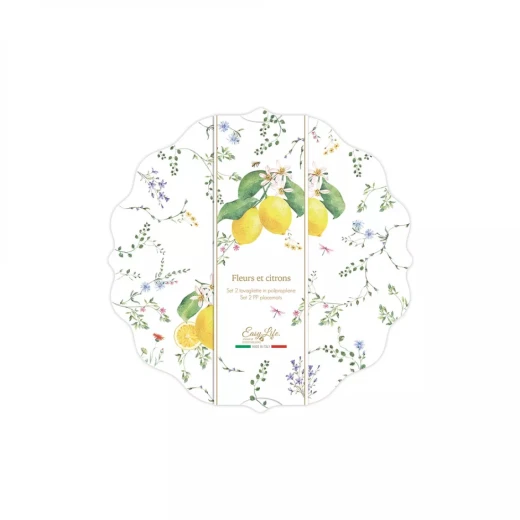 Easy Life Fleurs et Citrons 2-Piece 34.5cm Placemat Set - Multicolored - Easy Life - Image 2