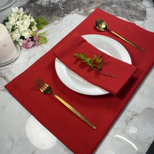 Zambaiti Chou 1 Piece Placemat & Napkin Set - Red