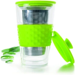 كوب شاي زجاج بفلتر 250 مل من Ibili Vaso - أخضر