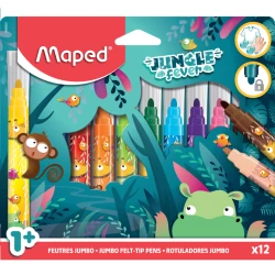 JUNGLE FEVER JUMBO FELT-PENS X12 CARDBOARD BOX