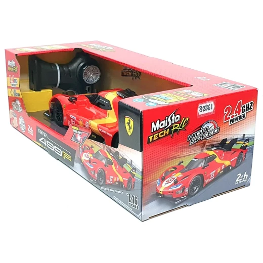 Maisto Ferrari 499P LMH, 2023 Le Mans Champion, R/C Car – Model 82861, USB Rechargeable, 1:16 Scale - Maisto - Image 2
