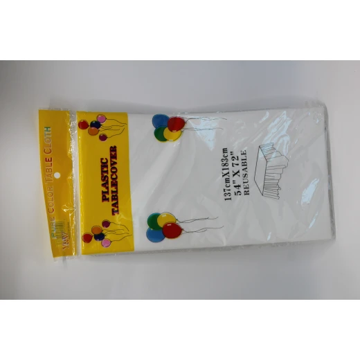 Reusable Plastic Table Cover with Colorful Balloon Design – 137cm × 183cm