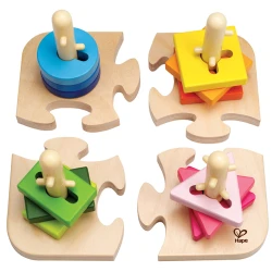 Hape Creative Peg Puzzle – Wooden Peg Puzzle Board for Toddlers Promoting Fine Motor Skills & Problem Solving