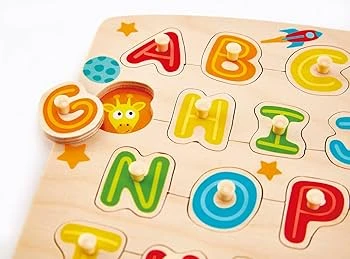Hape Alphabet Peg Puzzle – Wooden Alphabet Matching Puzzle for Early Literacy and Fine Motor Skills - Hape - Image 2