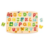 Hape Alphabet Peg Puzzle – Wooden Alphabet Matching Puzzle for Early Literacy and Fine Motor Skills - Hape