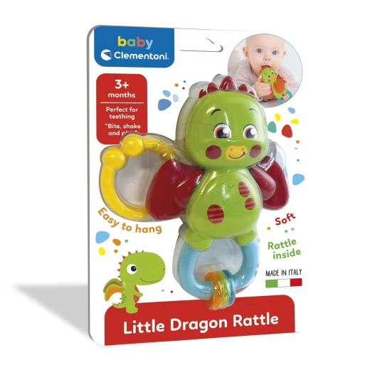 Clementoni – Little Dragon Rattle – Sensory Baby Toy with Crinkle & Teething Features – Model 17779 – Made in Italy Clementoni – Little Dragon Rattle – Sensory Baby Toy with Crinkle & Teething Features – Model 17779 – Made in Italy