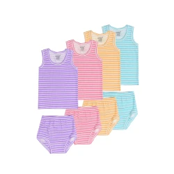Junior Baby Girls set & Striped Panties, (3-6 M)