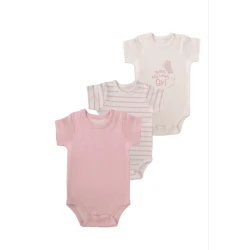 Junior Bodysuit short Sleeve love Girl, (9-12 M), 3 Pcs