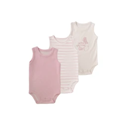 Junior Bodysuit Sleeveless Love girl, (9-12 M), 3 Pcs