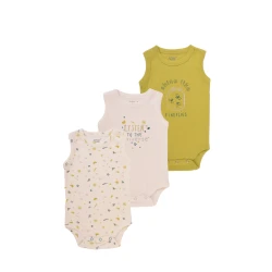 Junior Bodysuit Sleeveless Summer nights, (9-12 M), 3 Pcs