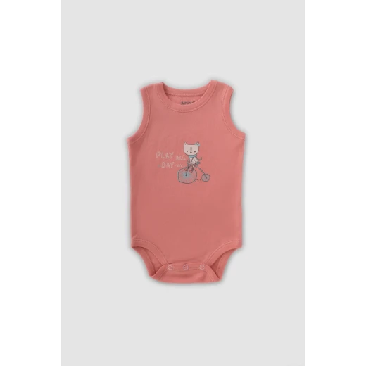 Junior Bodysuit Sleeveless happy kitty, (3-6 M), 3 Pcs - Junior Clothing - Image 4