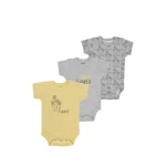Junior Bodysuit short Sleeve Square flower, (0-3 M), 3 Pcs - Junior Clothing