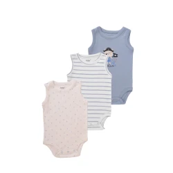 Junior Bodysuit Sleeveless all aboard, (9-12 M), 3 Pcs