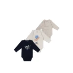 Junior Bodysuit Long Sleeve sea waves, (18-24 M), 3 Pcs - Junior Clothing