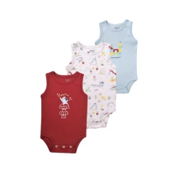 Junior Bodysuit Sleeveless playground, (6-9 M), 3 Pcs