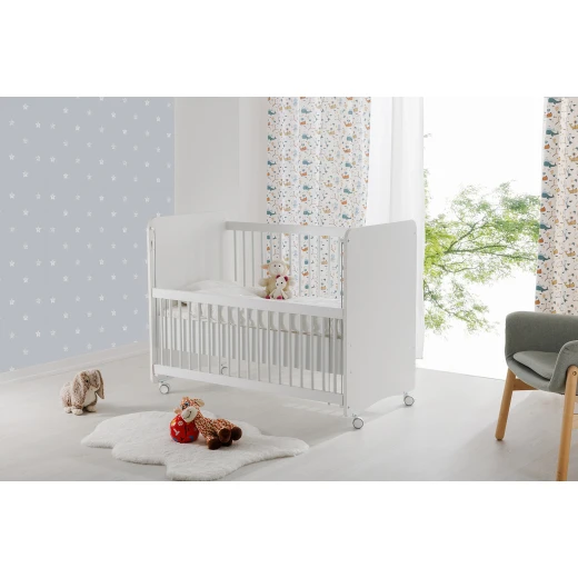 Babywhen 1065 Mother Side Crib with wheels - White - BabyWhen - Image 3