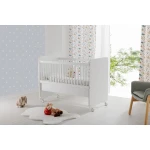 Babywhen 1065 Mother Side Crib with wheels - White - BabyWhen