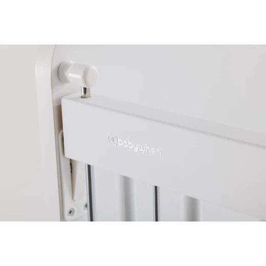 Babywhen 1065 Mother Side Crib with wheels - White - BabyWhen - Image 4