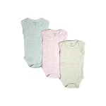 Habi Life Sleeveless Bodysuits, 3 Pack, Pink (9-12 m) - Habi Life