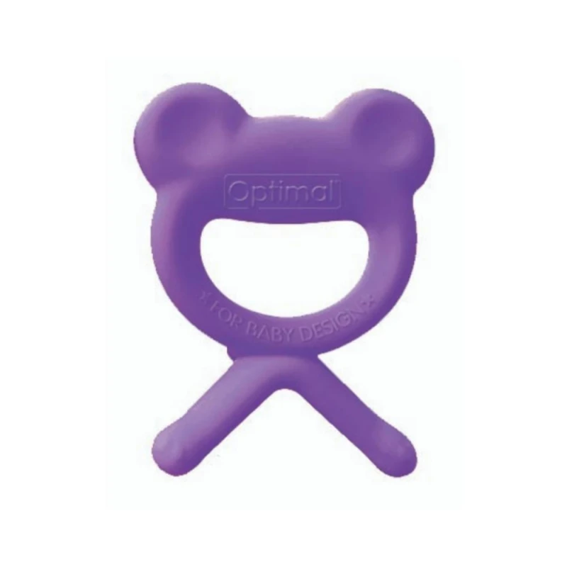 Optimal Rubber Frog Shape Baby Silicone Teether, Purple - Optimal