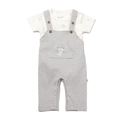 BiOrganic Koala Jungle Slopet Overall Grey (6-9 Months)