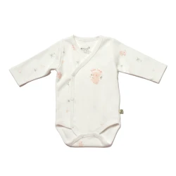 BiOrganic Koala Jungle Side Snap Body Long Sleeve Pink (3-6 Months)