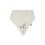 Babyjem Muslin Bib With Pacifier Hanger Ecru - BabyJem