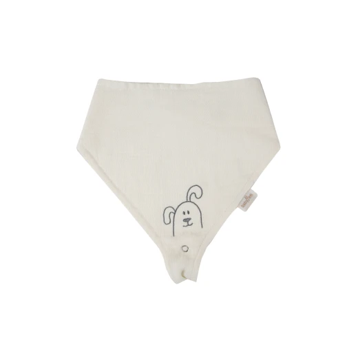 Babyjem Muslin Bib With Pacifier Hanger Ecru - BabyJem - Image 2