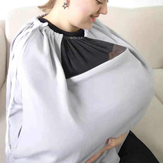 Babyjem Breast Feeding Tulle Cover Grey - BabyJem - Image 4