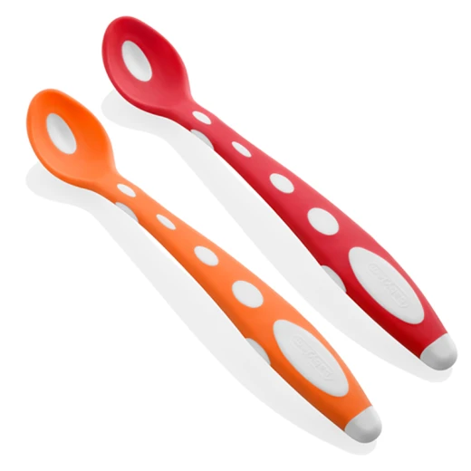 Babyjem Soft Tip Spoon 2 Pcs (Orange & Red) - BabyJem - Image 2