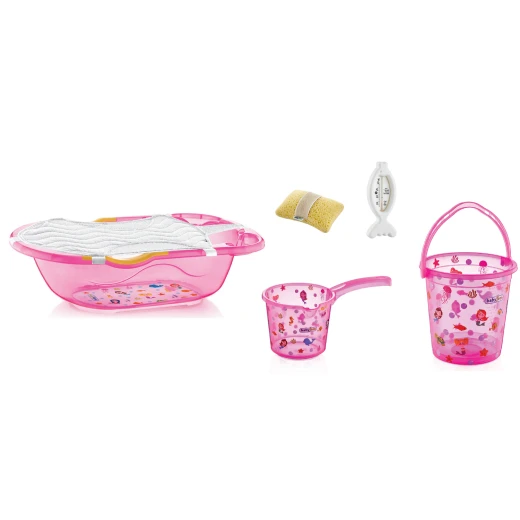 Babyjem Baby Bath Tub Set 6 Pieces With The Termometer/ Pink - BabyJem - Image 7