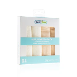 Babyjem Muslin Mouth Tissue / 4 Pcs / Salmon