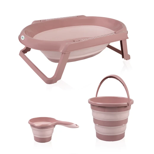 Babyjem Folding Bath Set 3 Pcs Salmon Color New - BabyJem - Image 2