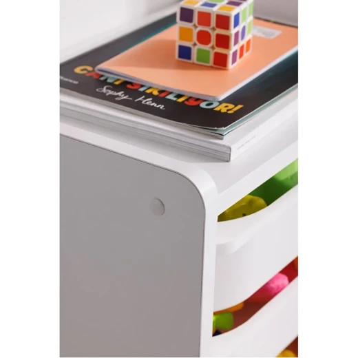 BabyWhen Toy Storage Cabinet with 6 Removable Drawers, White Kids Organizer Unit for Toys, Books & Clothes, Durable Plastic Shelves with Rounded Edges (BW2310) L45 x H 85 x D 31 cm - BabyWhen - Image 4
