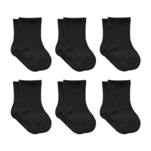 Bistyle 6-Pairs Combed Flat Quarter Socks (0-6 m) Black - BiOrganic - Image 8