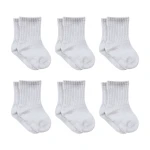 Bistyle 6-Pairs Combed Flat Quarter Socks (12-24 m) Grey - BiOrganic