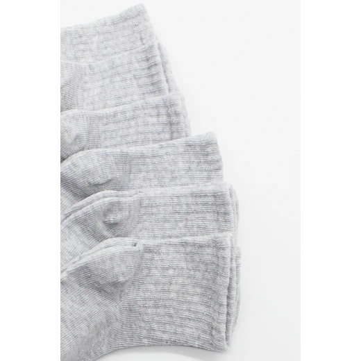Bistyle 6-Pairs Combed Flat Quarter Socks (12-24 m) Grey - BiOrganic - Image 6