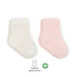 Bistyle Organic 2-Pairs Combed Socks (6-12 m) Pink - BiOrganic