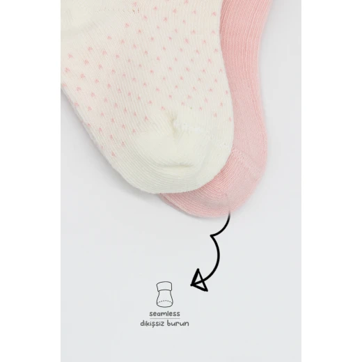 Bistyle Organic 2-Pairs Combed Socks (6-12 m) Pink - BiOrganic - Image 5