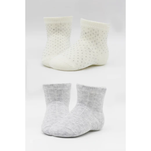 Bistyle Organic 2-Pairs Combed Socks (24-36 m) Grey - BiOrganic - Image 4