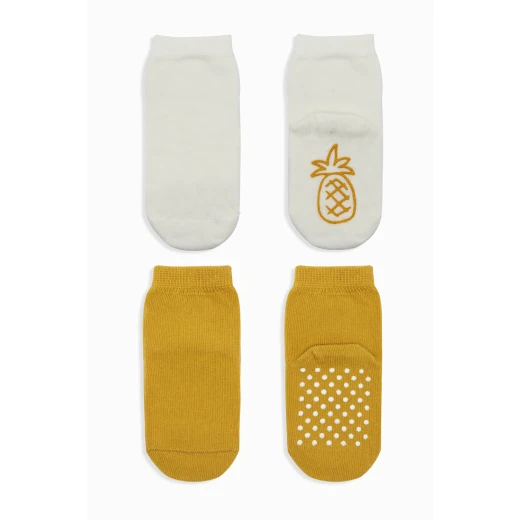 Bistyle Organic 2-Pairs Combed Non-slip Socks (24-36 m) Yellow - BiOrganic - Image 6
