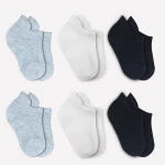 جوارب مبطنة ممشطة (6-12 شهر) (أسود، رمادي، بيج)، 6 أزواج من بيستايل - BiOrganic